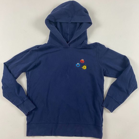 Sesame Street X Kaws XX Uniqlo Hoodie Womens Medium Blue Elmo Cookie Monster - Picture 1 of 9